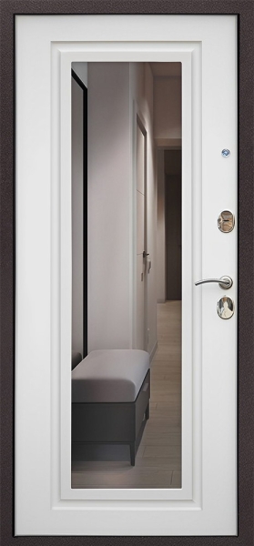 Стальная дверь "Комфорт" с зеркалом