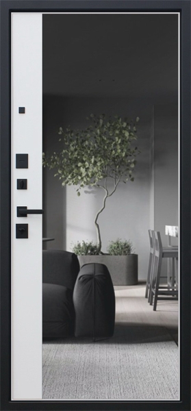 Стальная дверь "Вертикаль" с зеркалом